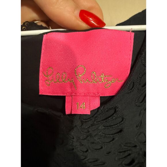 Lilly Pulitzer Aisha Pinwheel Eyelet Romper - Onyx 14 - Picture 8 of 10